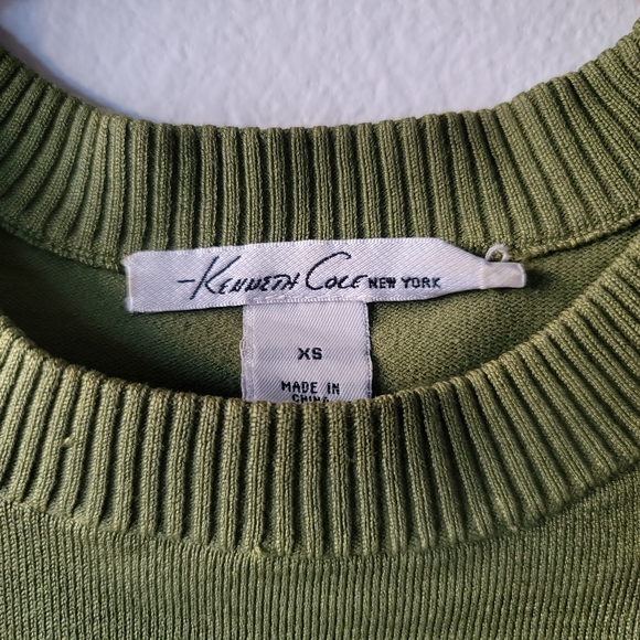 Kenneth Cole Moss Green Silk Blend Sweater - Picture 6 of 10